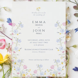 Elegant äng vildblomma trädgård bröllop inbjudningar