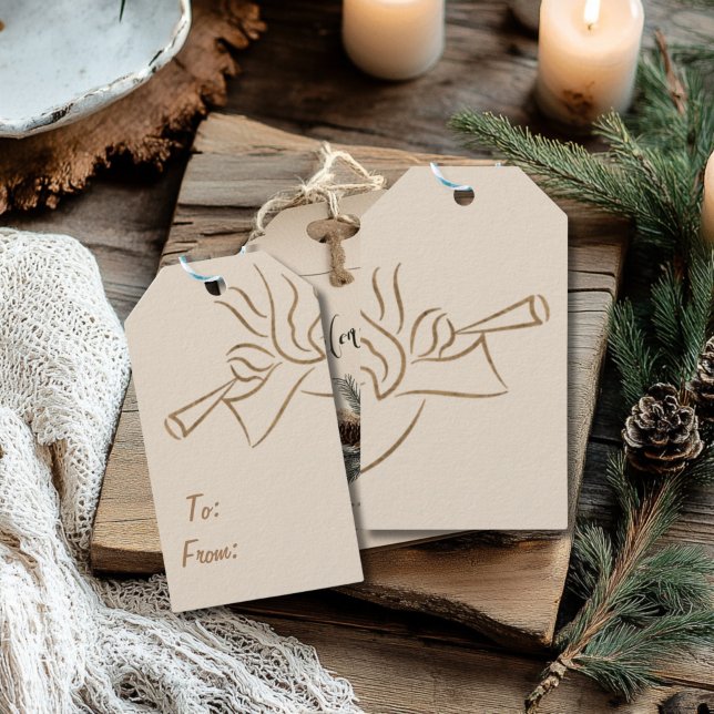 Elegant Angel Rectangular Gift-Märkre Presentetikett (Elegant 
Angel Christmas Gift Cards)