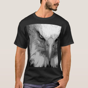 Elegant Animal Eagle Ansikte Template Manar Black T Shirt