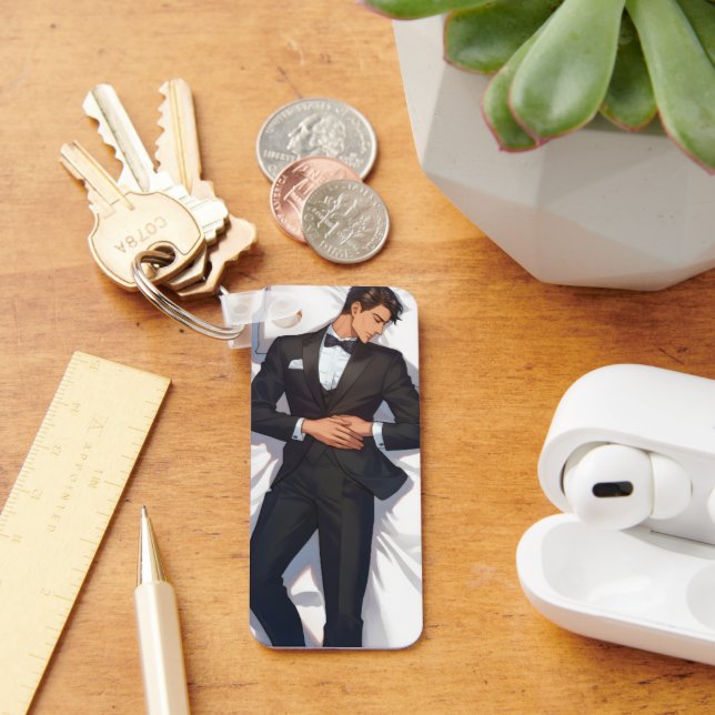 Elegant Anime Man Nyckelring (Skrivbord)