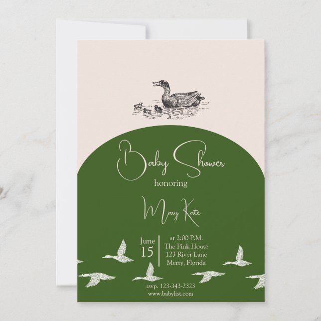 Elegant Anka Baby Shower-paket Inbjudningar (Framsida)