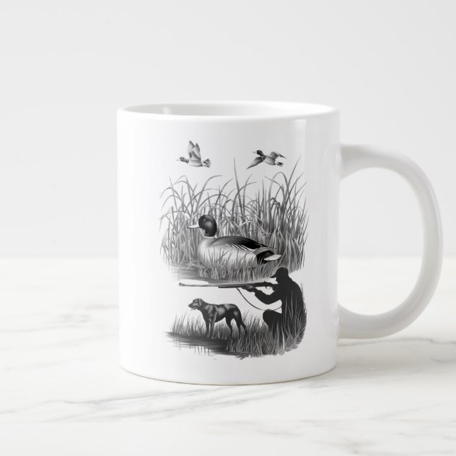 Elegant Anka Hunter Scene Graphic - Natur och Wil Jumbo Mugg (Höger)