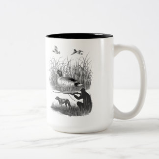 Elegant Anka Hunter Scene Graphic - Natur och Wil Två-Tonad Mugg