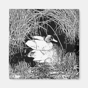 Elegant Anka i Reeds Black and White Natature Magnet