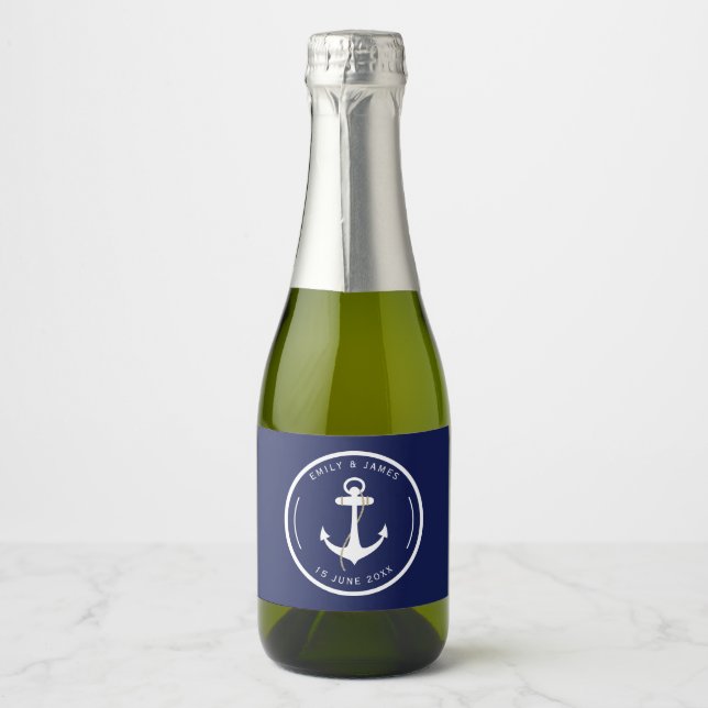 Elegant Ankar Navy & White Marin Bröllop  (Framsida)
