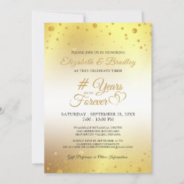 Elegant Anniversary # ÅR IN I ETERNITETEN Guld Inbjudningar