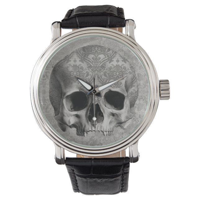 Elegant ännu Creepy Brocade Skull eWatch Watch Wat Armbandsur (Framsida)