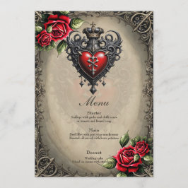 Elegant ännu mystiskt, gotskt hjärta meny