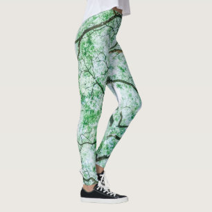Elegant ännu Spooky Löv och Grenar Leggings