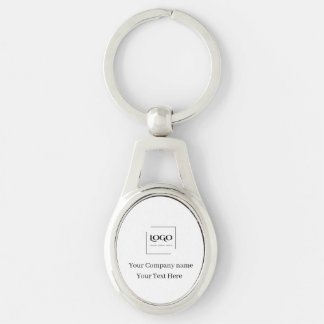 Elegant anpassa din logotypmall ovalt silverfärgad nyckelring