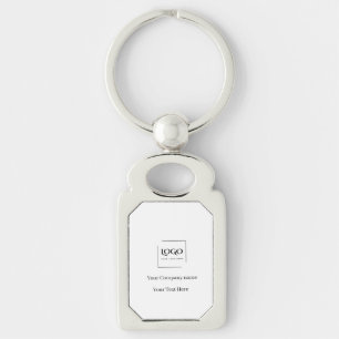 Elegant anpassa din logotypmall rektangulärt silverfärgad nyckelring