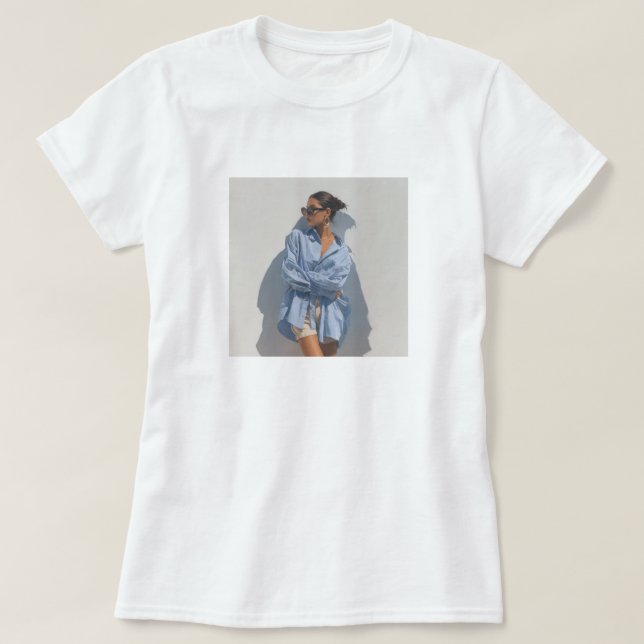 Elegant Anpassa Lägg Till Ditt Eget Foto dam  T Shirt (Design framsida)
