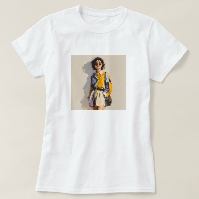 Elegant Anpassa Lägg Till Ditt Eget Foto dam  T Shirt (Design framsida)