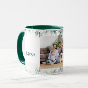 ELEGANT ANPASSAD BLOMMIGT RAM FAMILY BILD MUGG