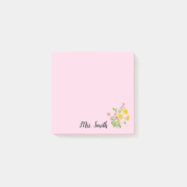 Elegant anpassad blomster monogram design post-it block