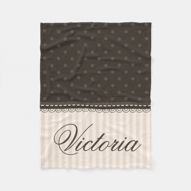 Elegant anpassad design för polka dots för fleecefilt (Framsidan)