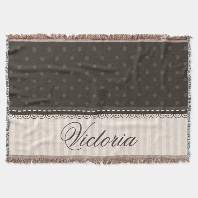 Elegant anpassad design för polka dots för mysfilt (Framsidan)