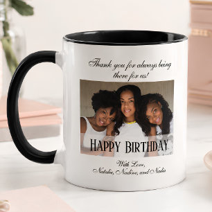 Elegant anpassad foto Glad födelsedag kaffe Mugg