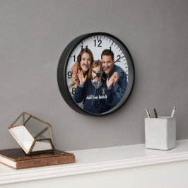 Elegant Anpassad Foto & Text Personlig Klocka