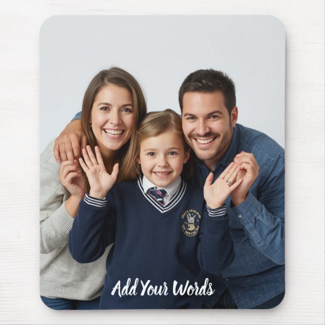 Elegant Anpassad Foto & Text Personlig  Musmatta (Framsidan)