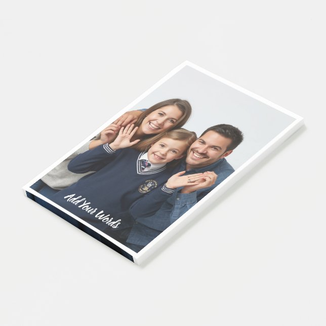 Elegant Anpassad Foto & Text Personlig  Post-it Block (Vinklad)