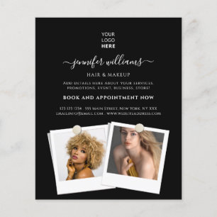 Elegant anpassad fotologo kampanj svart flygblad