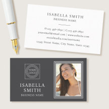 Elegant anpassad fotologo professionell grå vit