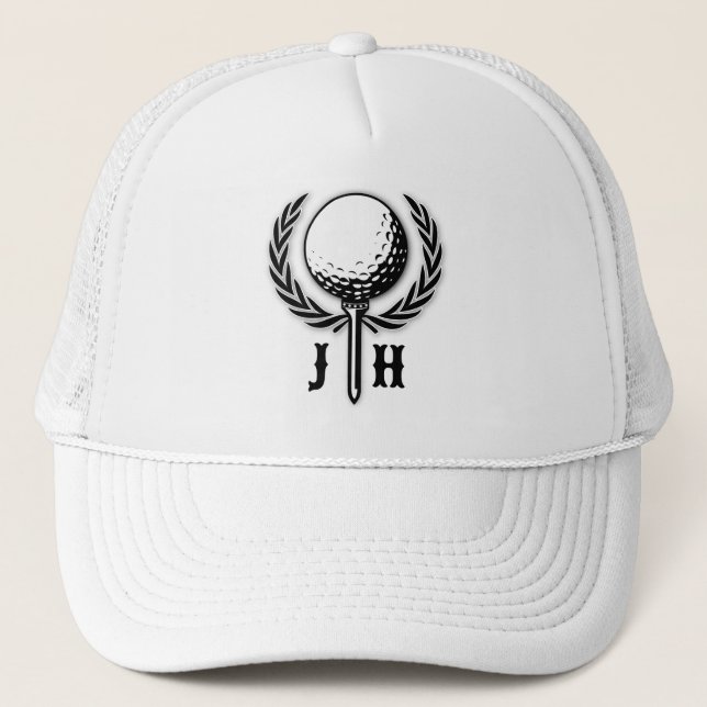 Elegant Anpassad Golf Monogram-design Keps (Framsida)