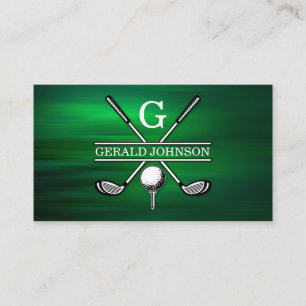 Elegant Anpassad Golf Monogram-design Visitkort