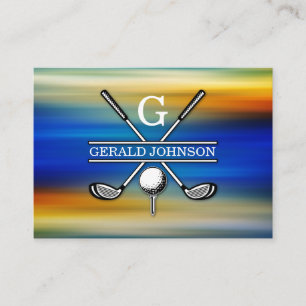 Elegant Anpassad Golf Monogram-design Visitkort