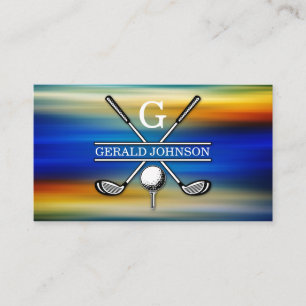 Elegant Anpassad Golf Monogram-design Visitkort
