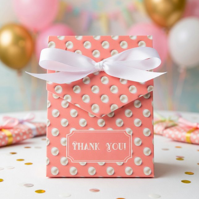 Elegant anpassad korall- och pärlfavorit låda presentaskar (Skapare uppladdad)