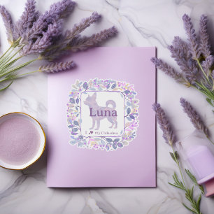 Elegant anpassad lavendel chihuahua Siluett Klistermärken