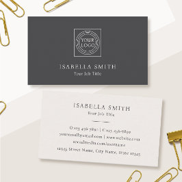 Elegant Anpassad Logotyp Minimalistisk Off-White G Visitkort