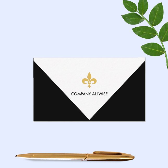 Elegant anpassad logotyp på svart & vit visitkort (Skapare uppladdad)