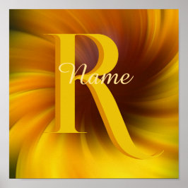 Elegant Anpassad Monogram Din Initial Namn Poster
