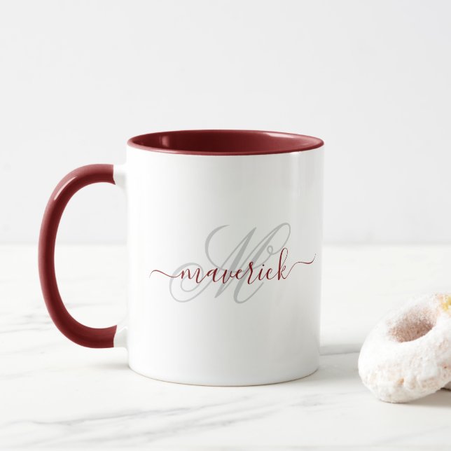 Elegant anpassad namnmonogramdesign Personlig Mugg (Med munk)