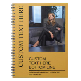 Elegant Anpassad Senapsgul Text Bild Kreativ Anteckningsbok