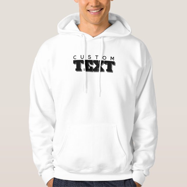 Elegant Anpassad Text Herr Modern Framsida Tryck Hoodie (Framsida)