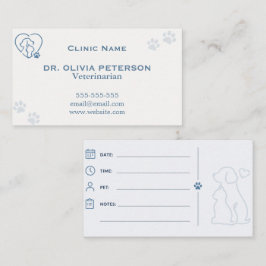 Elegant Anpassad Veterinär Tidsbeställningskort Visitkort