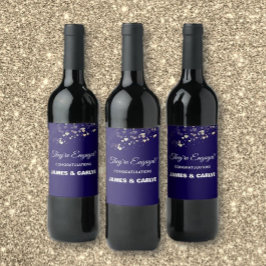 Elegant, Anpassade Förlovnings Gratulationer  Vinflaska Etikett