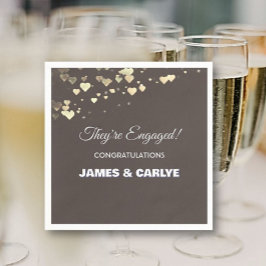 Elegant, Anpassade Förlovningsgratulationer  Pappersservett
