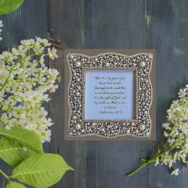 Elegant Anpassade hämtningsbar bead Ram Julkort