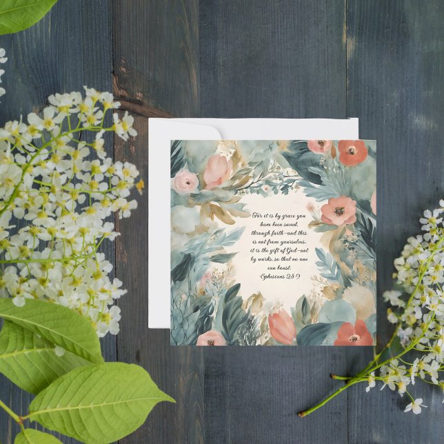 Elegant Anpassade hämtningsbar Blommigt Ram Julkort (Skapare uppladdad)