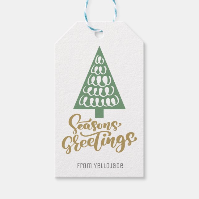 Elegant Anpassade Jul Säsonhälsningar G Presentetikett (Framsidan)