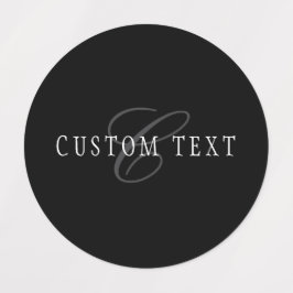 Elegant Anpassade Monogram | Black Grått White Klistermärke