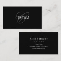 Elegant Anpassade Monogram | Black Grått White