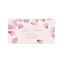 Elegant Anpassade Rosa Petal Returadress Lab