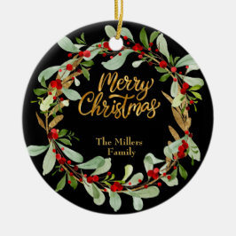 Elegant Anpassadet Namn Black Julgransprydnad Keramik