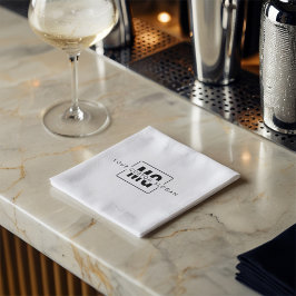 Elegant Anpassat namn Initialer Monogram Logotyp N Pappersservett